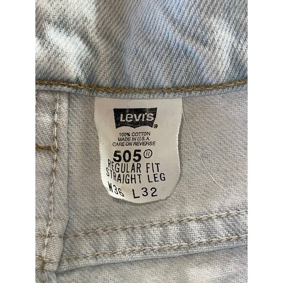 Mens VTG Levi's 505 Orange‎ Tab Bleach Wash Regular Fit Straight Leg Jeans W36 - Picture 4 of 11